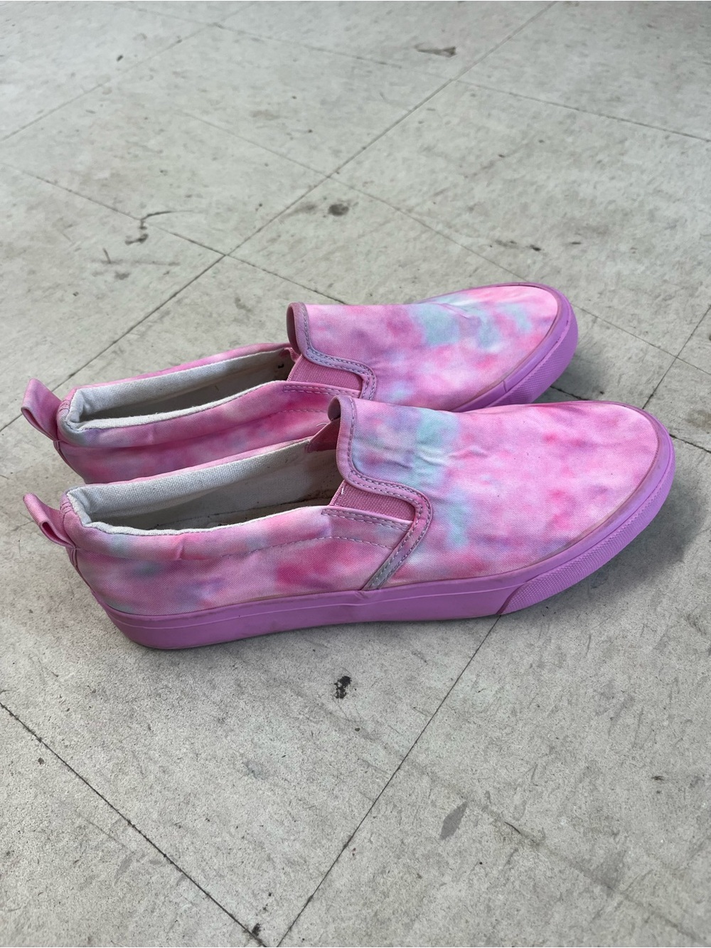 Women’s  Pink Tie-Dye Summer vibes Slip-On Sneakers 11